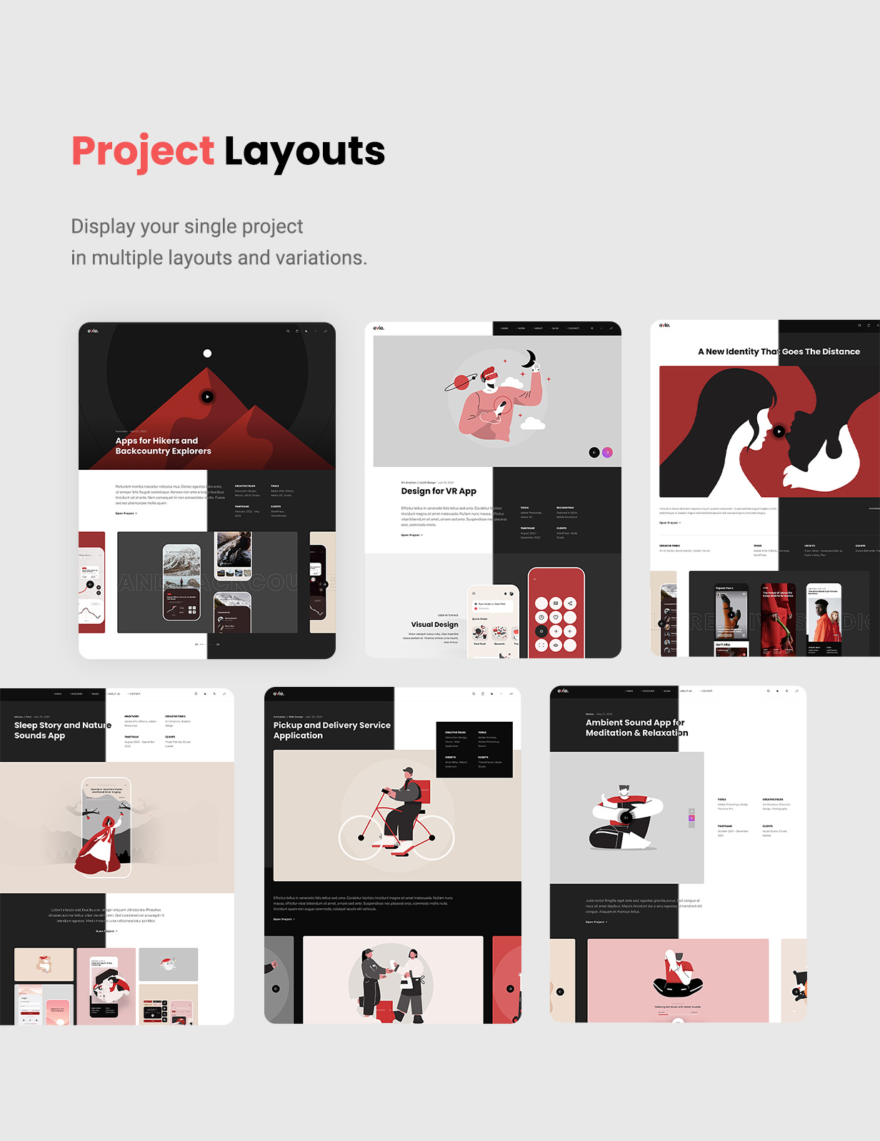 Evie - Project Layouts